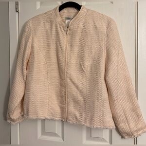 Coldwater Creek Soft Blush Textured Zip Jacket